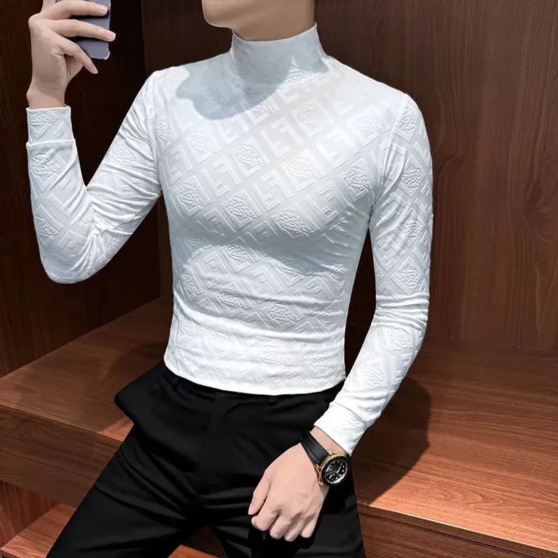 Obsidian Monogram High-Neck T-Shirt